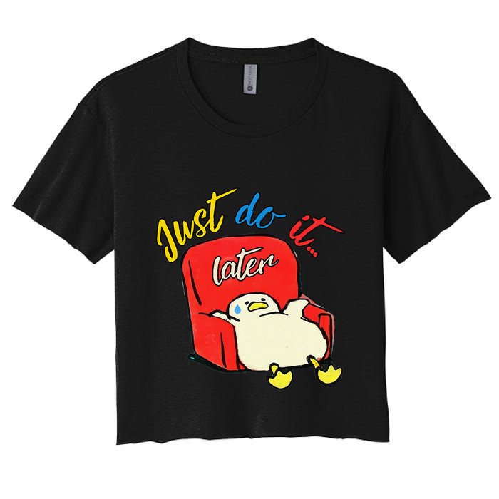 Lazy Duck Sit On The Sofa Do It Later Crop Top