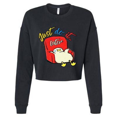 Lazy Duck Sit On The Sofa Do It Later Cropped Pullover Crew