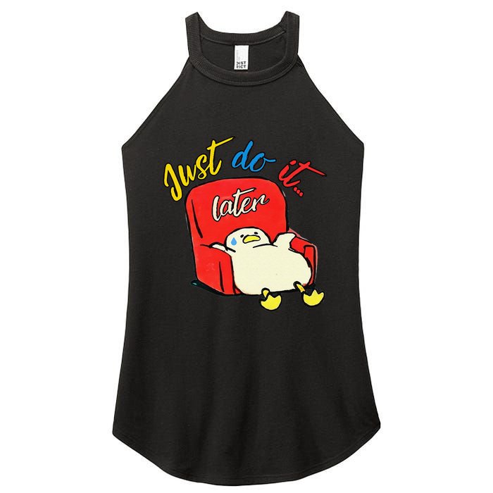 Lazy Duck Sit On The Sofa Do It Later Women's Perfect Tri Rocker Tank