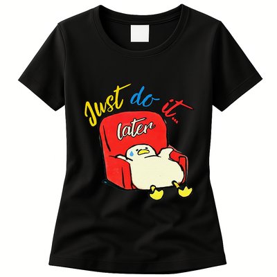 Lazy Duck Sit On The Sofa Do It Later Womens T-Shirt