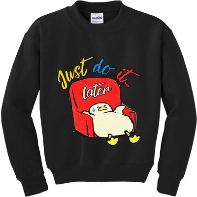 Lazy Duck Sit On The Sofa Do It Later Kids Sweatshirt