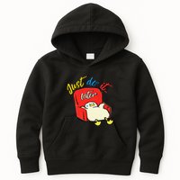 Lazy Duck Sit On The Sofa Do It Later Kids Hoodie