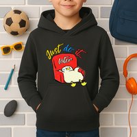 Lazy Duck Sit On The Sofa Do It Later Kids Hoodie