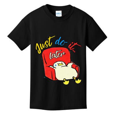 Lazy Duck Sit On The Sofa Do It Later Kids T-Shirt
