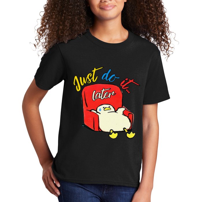 Lazy Duck Sit On The Sofa Do It Later Kids T-Shirt