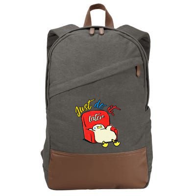 Lazy Duck Sit On The Sofa Do It Later Cotton Canvas Backpack