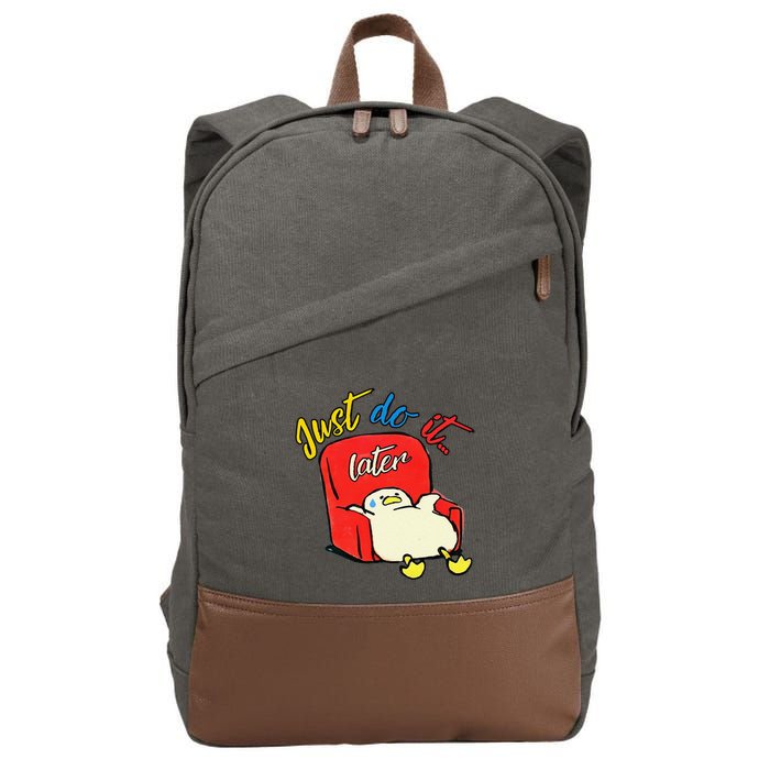 Lazy Duck Sit On The Sofa Do It Later Cotton Canvas Backpack