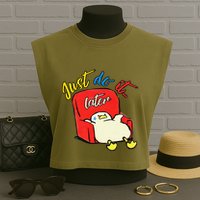 Lazy Duck Sit On The Sofa Do It Later Garment-Dyed Women's Muscle Tee