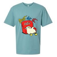 Lazy Duck Sit On The Sofa Do It Later Sueded Cloud Jersey T-Shirt