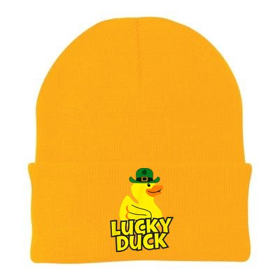 Lucky Duck Shamrock Rubber Ducky Funny St Patricks Day Knit Cap Winter Beanie