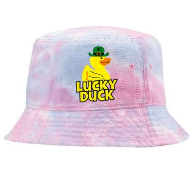 Lucky Duck Shamrock Rubber Ducky Funny St Patricks Day Tie-Dyed Bucket Hat