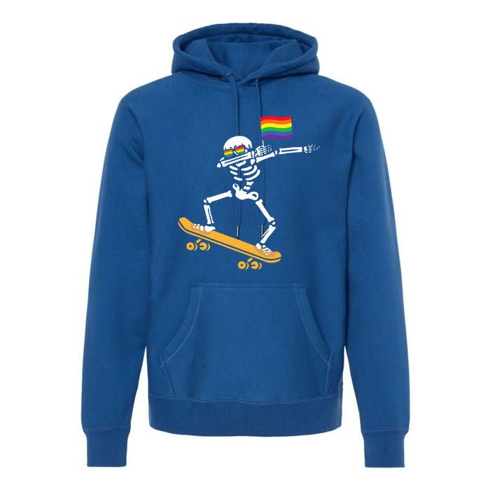 LGBT Dab Skeleton Skateboard Costume Funny Halloween Gift Premium Hoodie