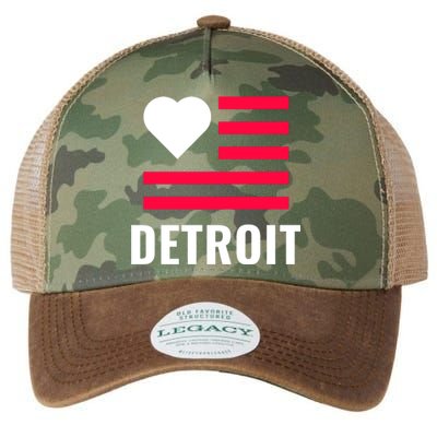 Love Detroit Simple Flag Type Legacy Tie Dye Trucker Hat