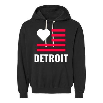 Love Detroit Simple Flag Type Garment-Dyed Fleece Hoodie