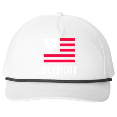 Love Detroit Simple Flag Type Snapback Five-Panel Rope Hat