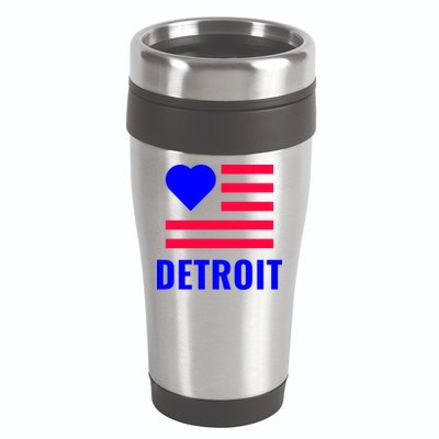 Love Detroit Simple Flag Type 16oz Travel Tumbler