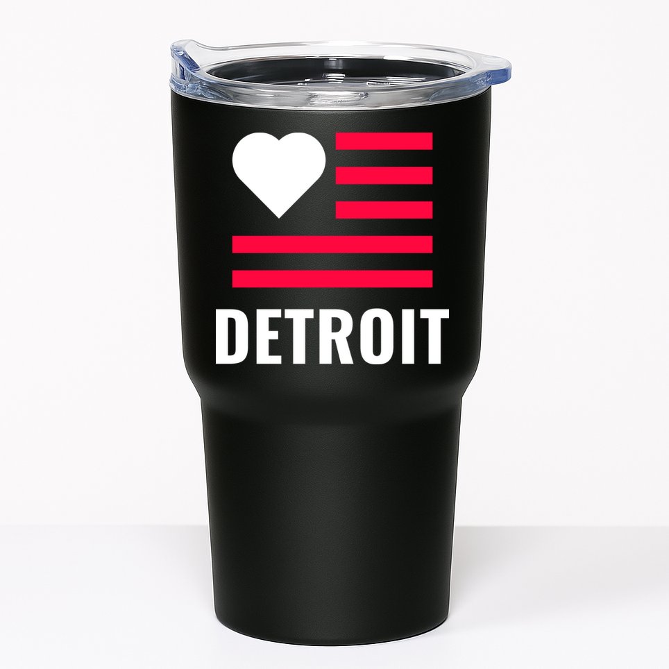 Love Detroit Simple Flag Type Tumbler