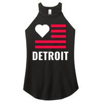 Love Detroit Simple Flag Type Women's Perfect Tri Rocker Tank