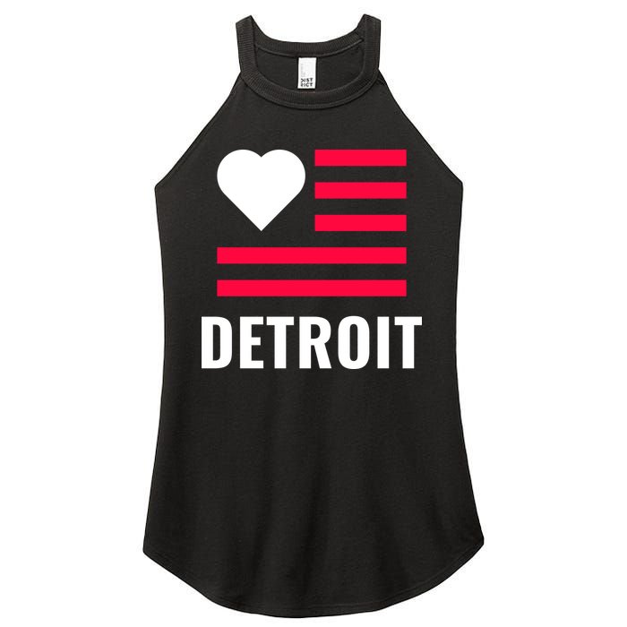 Love Detroit Simple Flag Type Women's Perfect Tri Rocker Tank