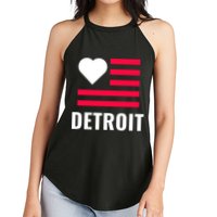 Love Detroit Simple Flag Type Women's Perfect Tri Rocker Tank
