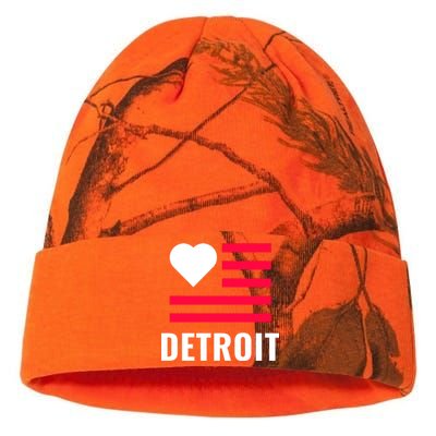 Love Detroit Simple Flag Type Kati Licensed 12" Camo Beanie