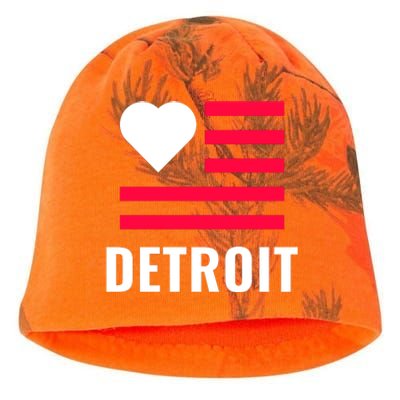 Love Detroit Simple Flag Type Kati - Camo Knit Beanie