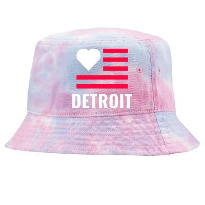 Love Detroit Simple Flag Type Tie-Dyed Bucket Hat