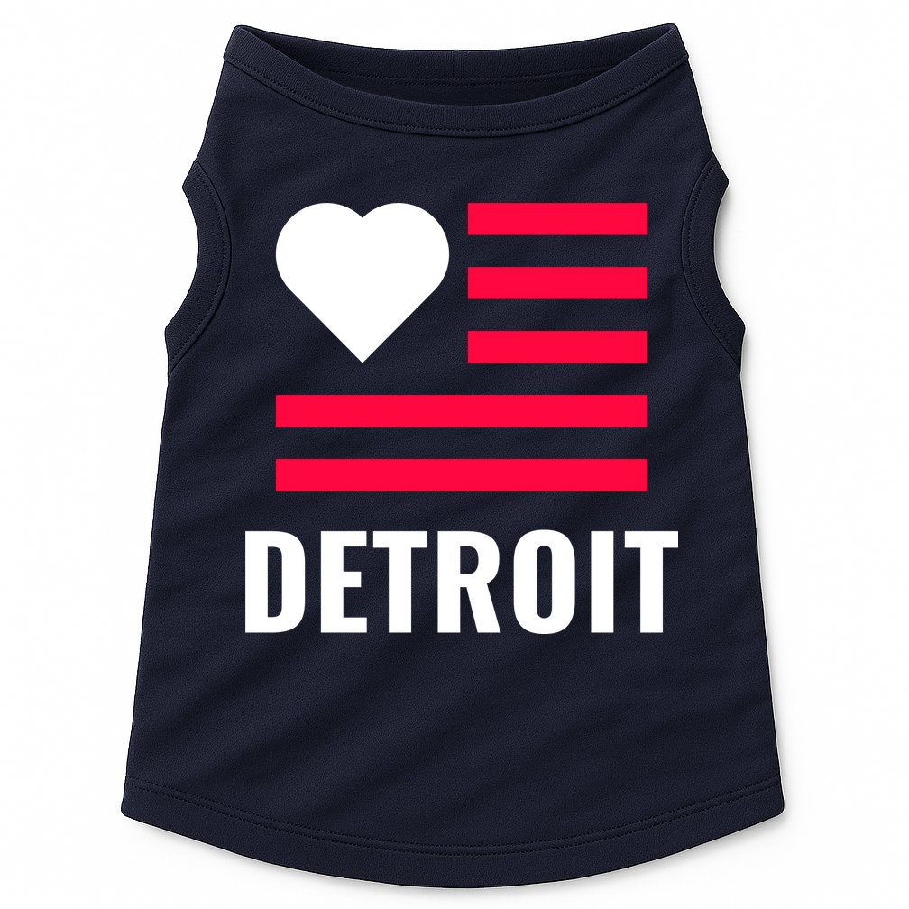 Love Detroit Simple Flag Type Doggie Tank