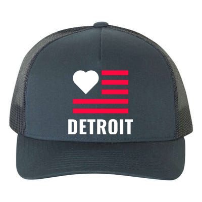 Love Detroit Simple Flag Type Yupoong Adult 5-Panel Trucker Hat