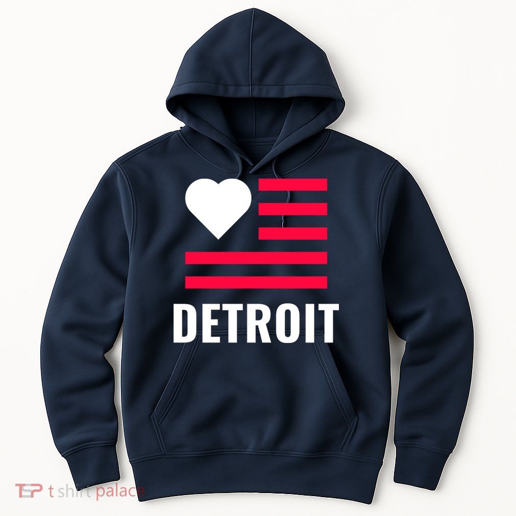 Love Detroit Simple Flag Type Hoodie