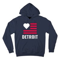 Love Detroit Simple Flag Type Hoodie