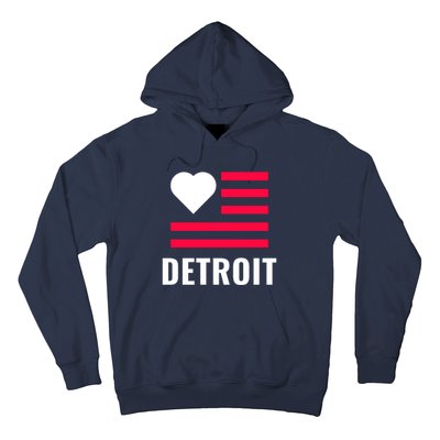 Love Detroit Simple Flag Type Hoodie