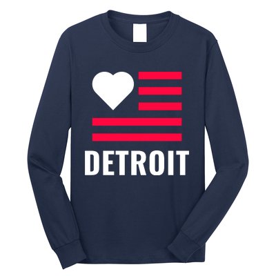 Love Detroit Simple Flag Type Long Sleeve Shirt