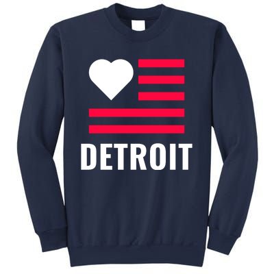 Love Detroit Simple Flag Type Sweatshirt