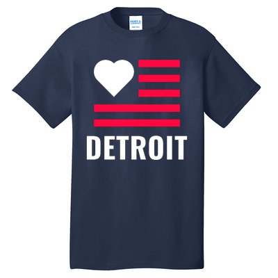 Love Detroit Simple Flag Type Tall T-Shirt