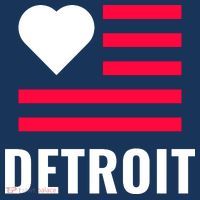 Love Detroit Simple Flag Type Tall T-Shirt