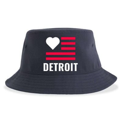 Love Detroit Simple Flag Type Sustainable Bucket Hat