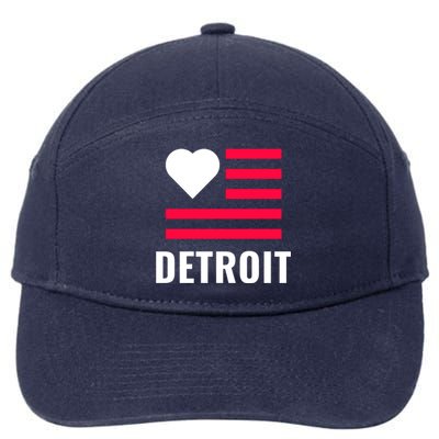 Love Detroit Simple Flag Type 7-Panel Snapback Hat