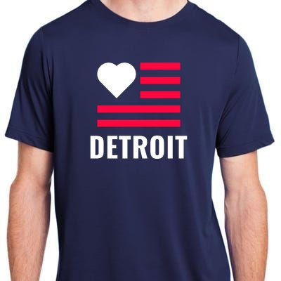 Love Detroit Simple Flag Type Adult ChromaSoft Performance T-Shirt