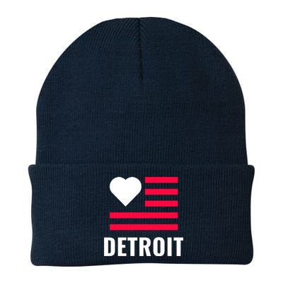 Love Detroit Simple Flag Type Knit Cap Winter Beanie