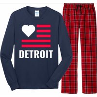 Love Detroit Simple Flag Type Long Sleeve Pajama Set