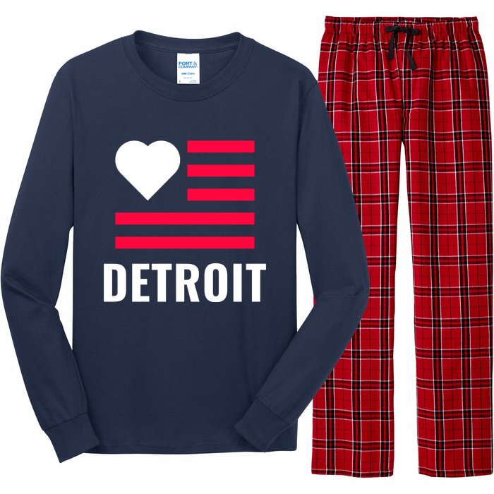 Love Detroit Simple Flag Type Long Sleeve Pajama Set