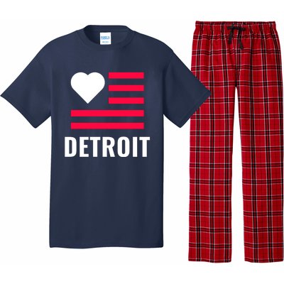 Love Detroit Simple Flag Type Pajama Set