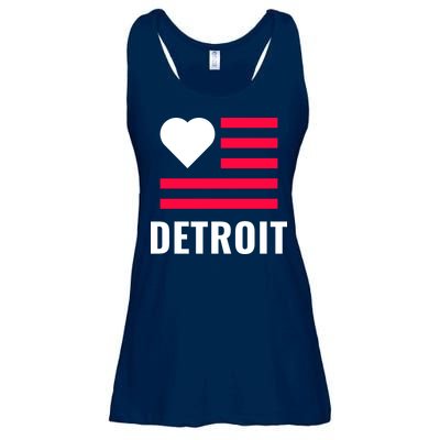 Love Detroit Simple Flag Type Ladies Essential Flowy Tank