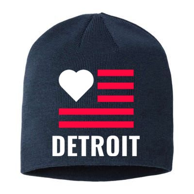 Love Detroit Simple Flag Type Sustainable Beanie