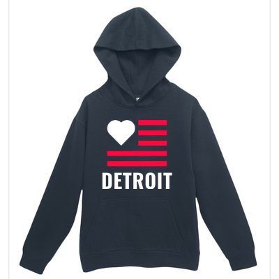 Love Detroit Simple Flag Type Urban Pullover Hoodie