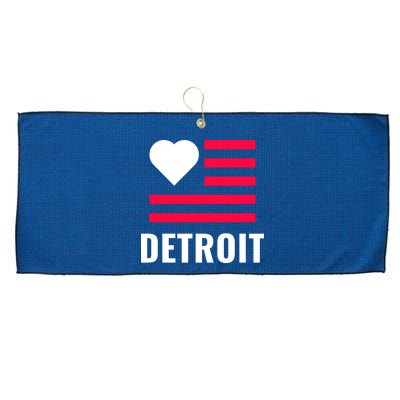 Love Detroit Simple Flag Type Large Microfiber Waffle Golf Towel