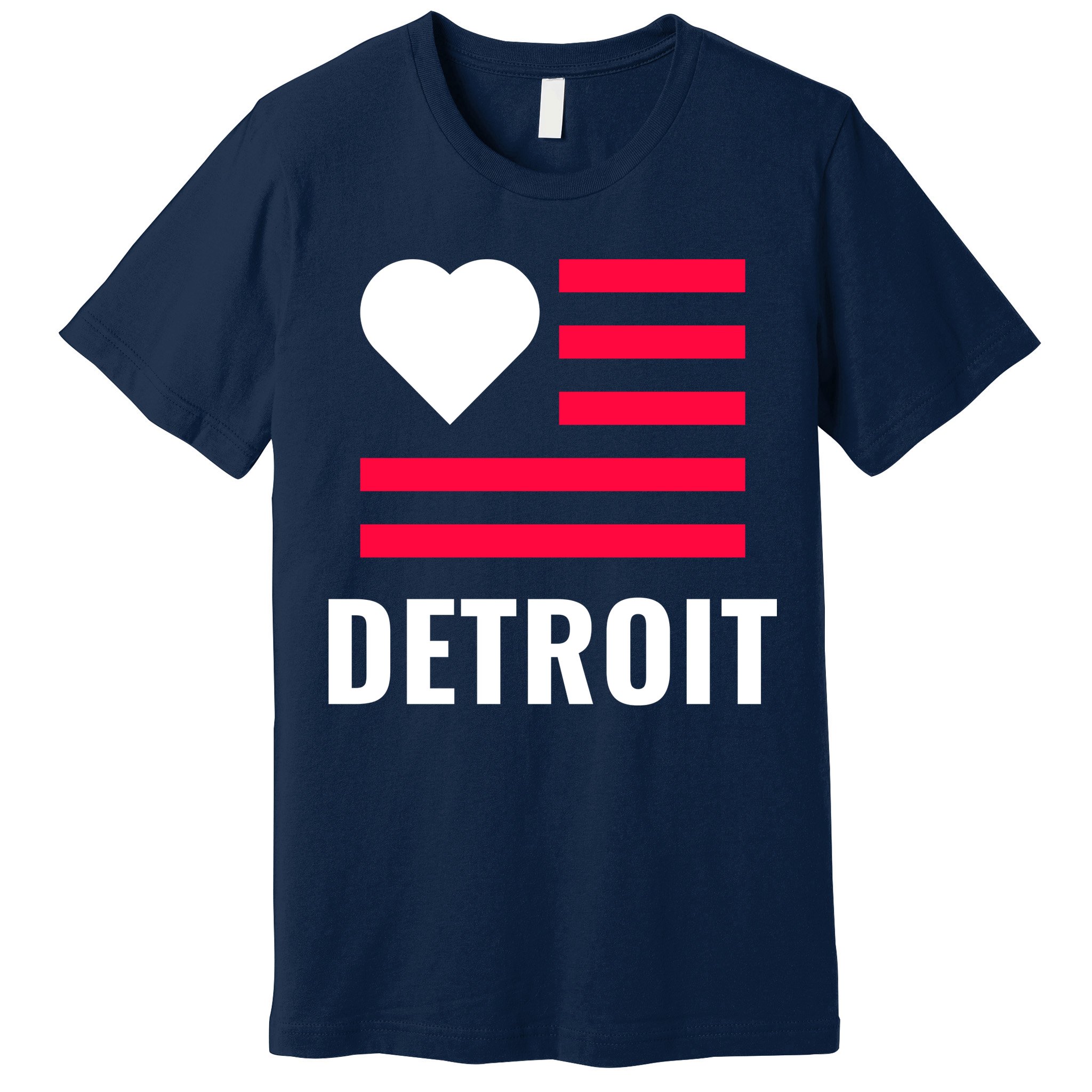 Love Detroit Simple Flag Type Premium T-Shirt