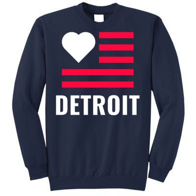 Love Detroit Simple Flag Type Tall Sweatshirt