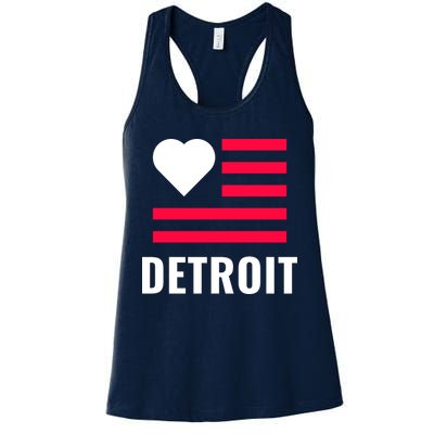Love Detroit Simple Flag Type Womens Tank Top